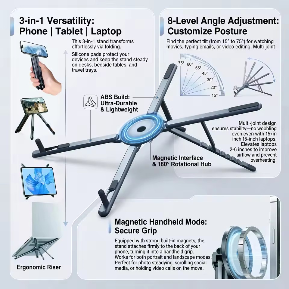 Tablet Ipad Accessories - Draagbare magnetische telefoonhouder & selfie stick