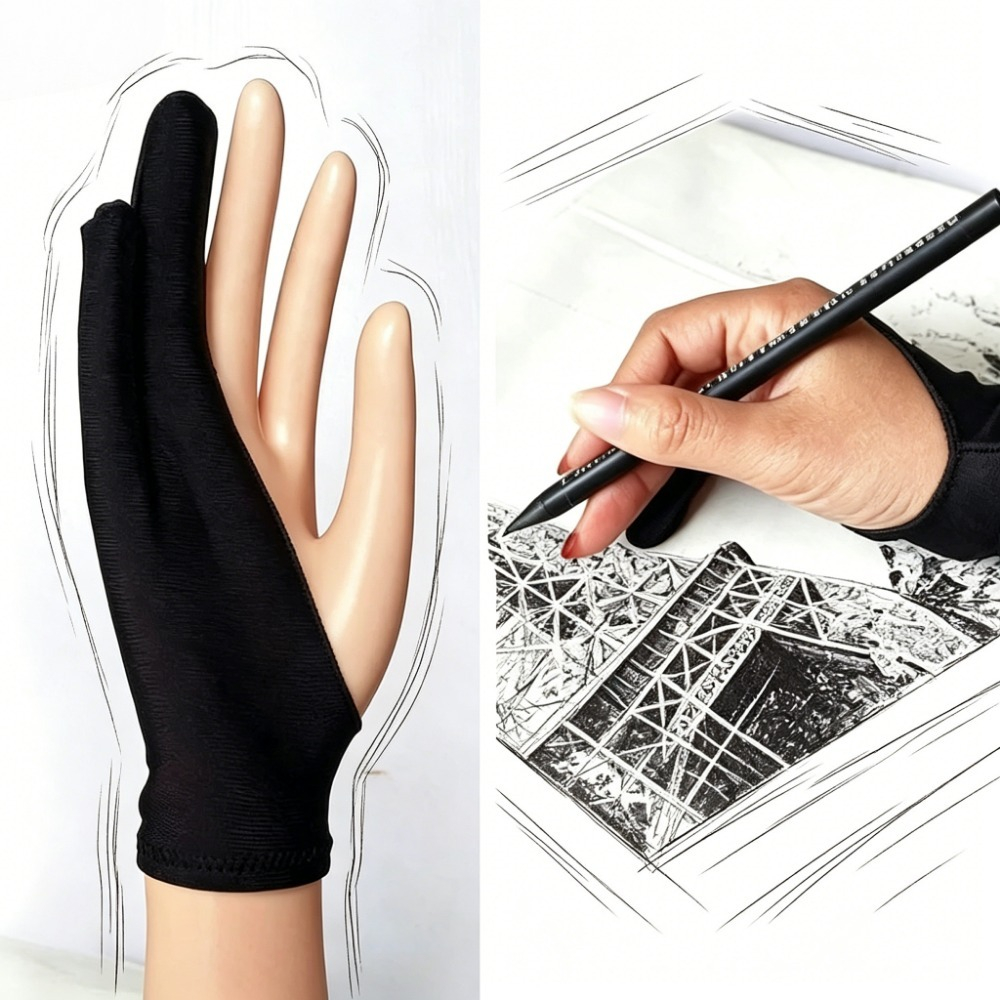 Drawing Glove Artist - Artist Two-Finger Gloves Anti-touchscreenbeschermer voor tekenen,